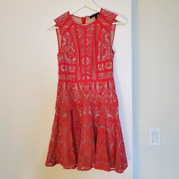 BCBGMaxazria - Red Lace Dress - Picture 2 of 4